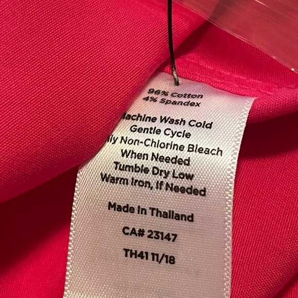 Talbots NWOT Hot Pink Wrinkle-Resistant Collared Blouse 14W - Picture 6 of 7